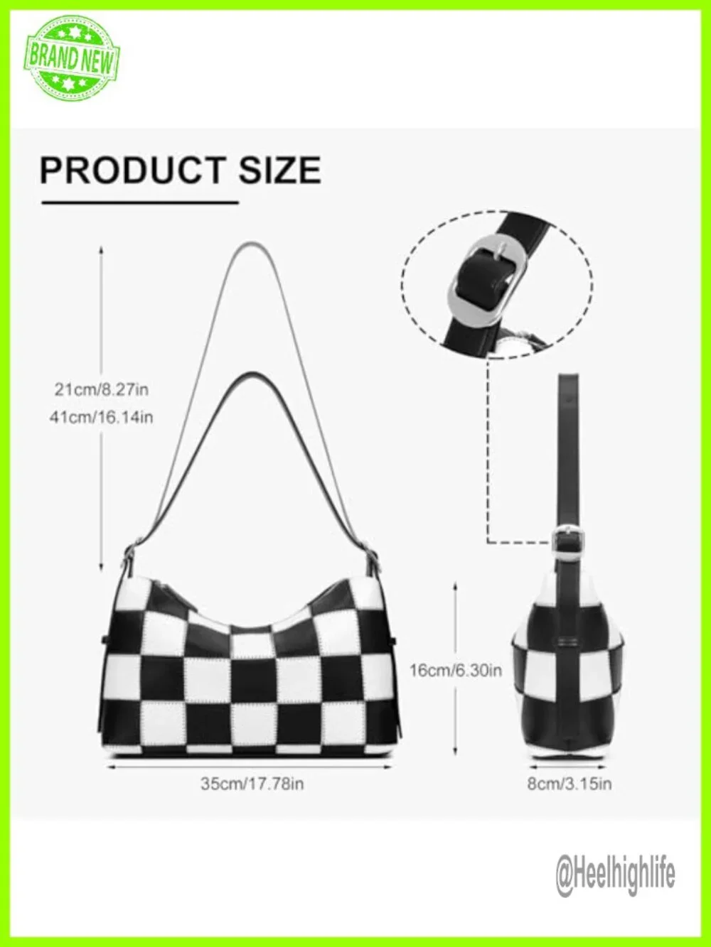 Checkered Shoulder Bag Crossbody Purse Vegan Leather Tote Hobo Bag Trendy